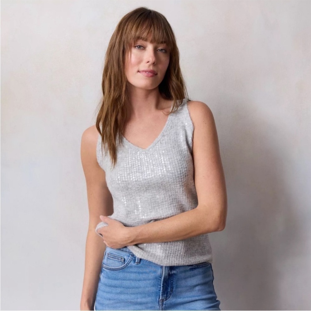 NEW LC Lauren Conrad Sequin Sweater Tank